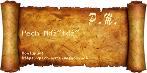 Pech Máté névjegykártya